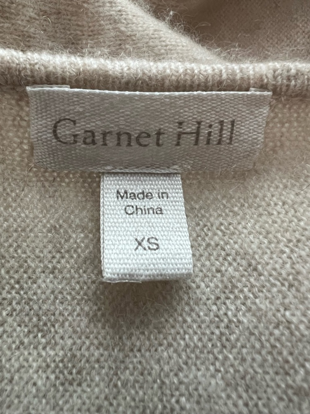 Garnet Hill 100% Cashmere Lace Trim Oversized V-Neck Sweater Beige XS - Picture 3 of 6